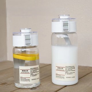   Xả hàng  Bình Nhựa Đựng Nước Trong Suốt MUJI GOODLUCK 350 550 800ml Nắp Chống Tràn Tiện Lợi 