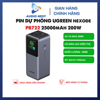 Pin Dự Phòng UGREEN 200W Nexode PB722 25000mAh Hỗ Trợ UFC/ PD/ PPS/ QC/ SCP - Bảo Hành 12 Tháng.