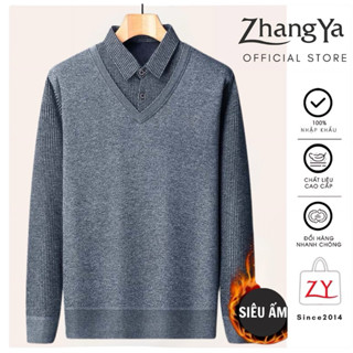 Áo Len Nam Lót Lông Dày Dặn – Thiết Kế Giả Hai Lớp Sang Trọng, Giữ Ấm Tuyệt Đối