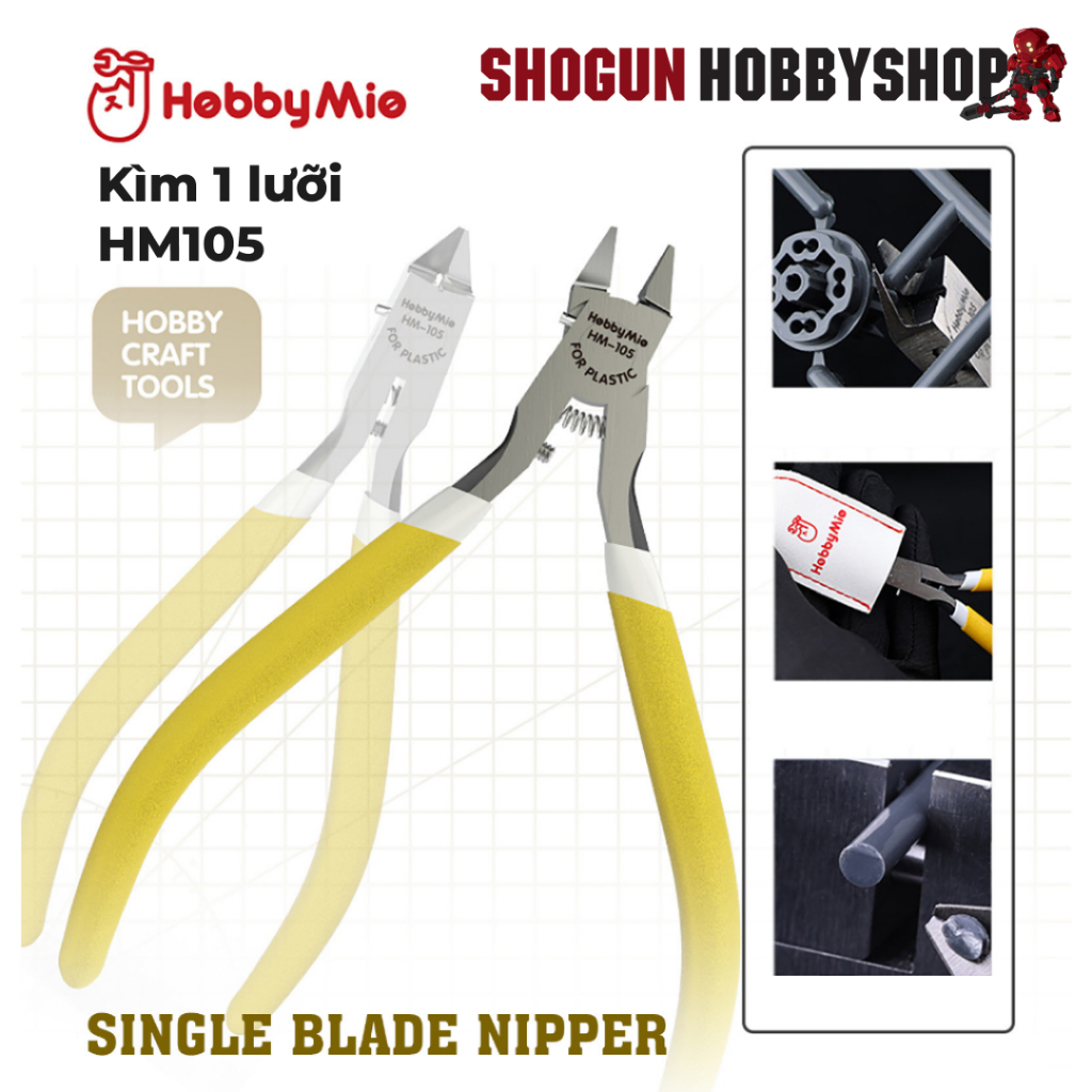 Kìm 1 Lưỡi cắt Gundam Hobby Mio HM105 | Kìm 1 lưỡi | Bọc kìm da tặng kèm