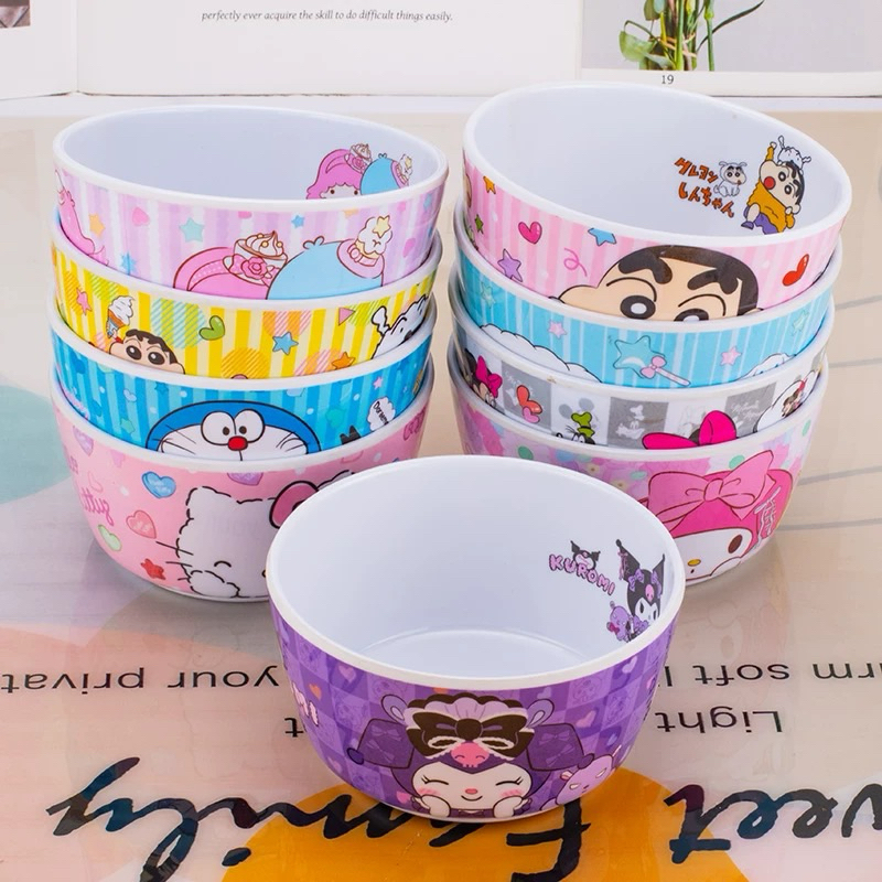 🌸𝐓𝐀̣̆𝐍𝐆 𝐐𝐔𝐀̀🌸 Chén bát lớn, muỗng thìa, dĩa Kuromi - Melody - Cinnamoroll - Hello Kitty - Doremon Doraemon - Shin Chan