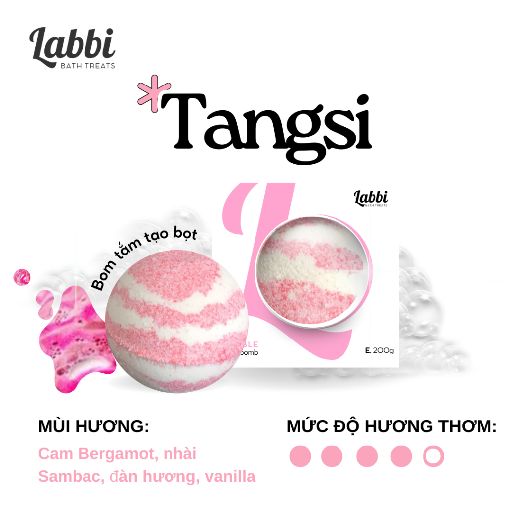  Bom tắm tạo bọt TANGSI  Labbi  Bubble Bath bomb  Viên tạo bọt bồn tắm 