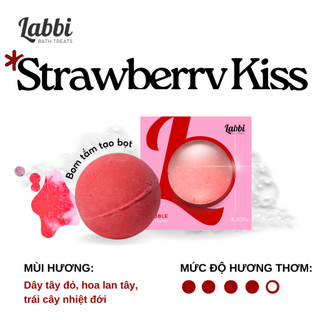  Bom tắm tạo bọt STRAWBERRY KISS  Labbi  Bubble Bath bomb  Viên tạo bọt bồn tắm 