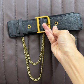 Nịt đầm Belt chun co giãn đai váy kèm chain D xích đôi Bản 5cm