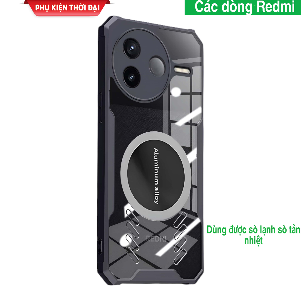 Ốp lưng Redmi K80 / K80 Pro / K80 Ultra thoát khí dùng sò lạnh sò tản nhiệt chống sốc lưng trong