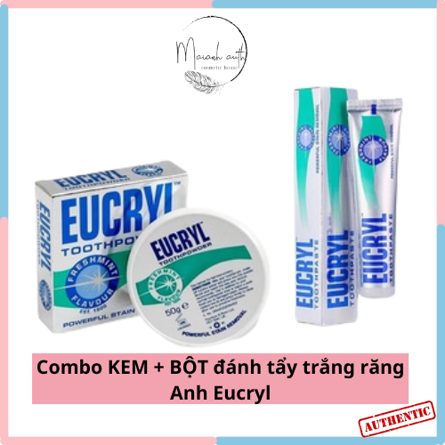 Combo KEM + BỘT đánh tẩy trắng răng Anh Eucryl