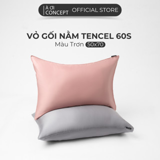 Vỏ Gối Nằm Lụa Tencel 60s Size 50x70 cm Cao Cấp À Ơi Concept Màu Trơn Mền Mại Êm Ái Sản Xuất Tại Việt Nam