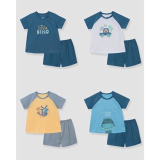 Bộ cộc tay Lullaby chất cotton raglan cho bé trai 2025 Nh356N