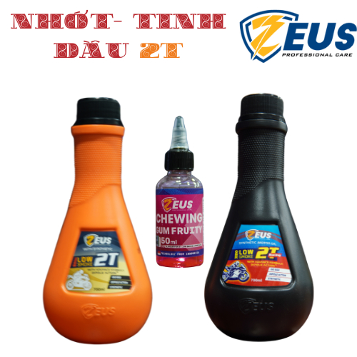 Nhớt và tinh dầu thơm 2T Zeus -Nhớt CAM 2T ( mùi thơm ) - Nhớt ĐEN 2T Racing cao cấp 700ml