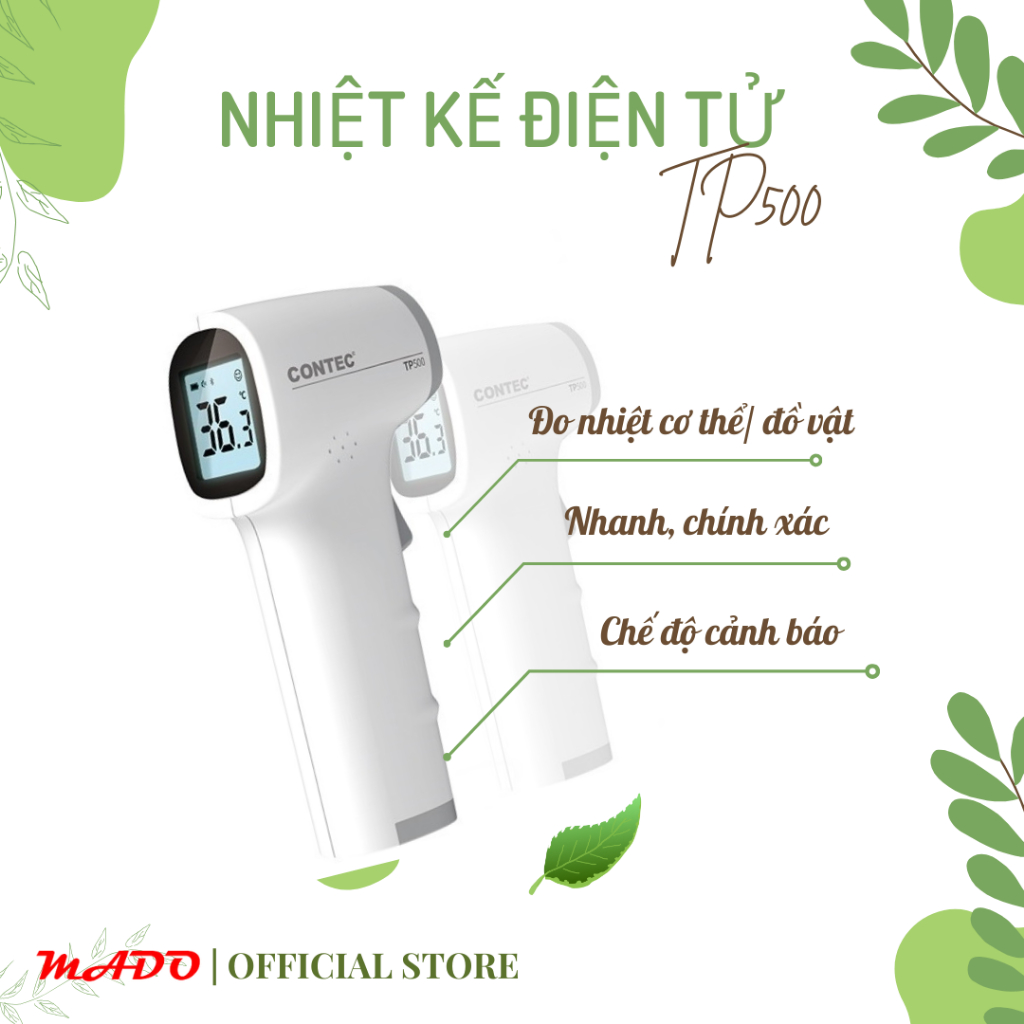 Nhiệt kế hồng ngoại đo trán CONTEC TP500 - Nhiệt kế điện tử đo nhiệt độ sữa, nước- Máy đo thân nhiệt