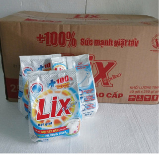   1 thùng  40 gói Bột Giặt Lix 250g Extra Hương Hoa Tẩy Sạch Vết Bẩn Cực Mạnh 