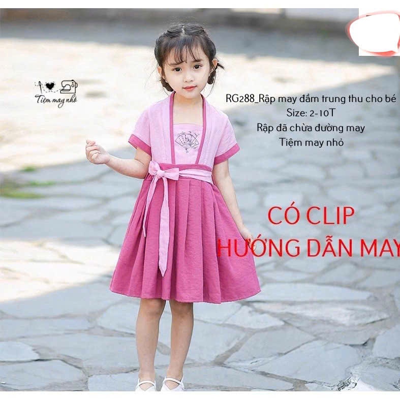 RG288_Rập giấy may đầm hằng nga bé gái