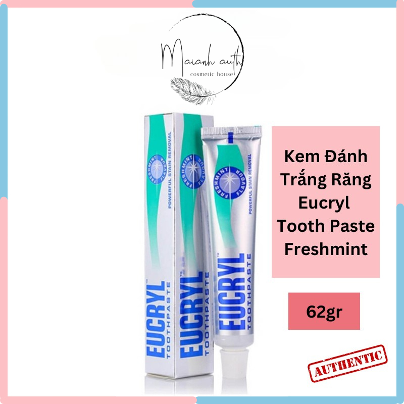 Kem đánh răng Eucryl Tooth Paste Freshmint trắng sáng 62g