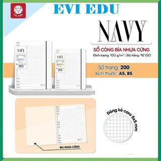 Sổ còng nhựa cứng cao cấp NAVY 200 trang - Sổ Caro bìa trong Hải Tiến 6577 / 6584