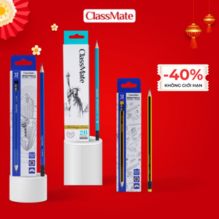 Combo 1 Hộp Bút Chì Gỗ Có Tẩy CLASSMATE Viết Chì 2B Nét Bút Mịn Chì Mềm, Dùng Cho Bé Tập Viết CL-PC412/403/404
