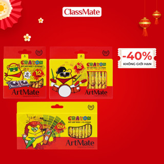 Bút Sáp Màu CLASSMATE 12-24 Chiếc, Màu Mịn, Chồng Màu Tốt, Bám Giấy Tốt Cho Bé Tập Tô CL-CR201/202/203