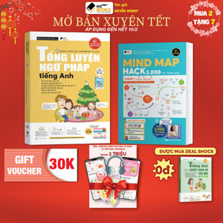 Sách Combo Tổng luyện ngữ pháp Tiếng Anh Và Mindmap 3000 từ vựng Tiếng Anh - TẶNG KÈM KHOÁ HỌC HITBOOKS