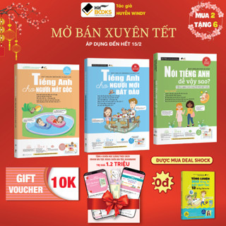 Sách Combo 3 Tiếng anh mất gốc, Tiếng anh cho người mới bắt đầu và Nói tiếng anh dễ vậy sao - Tặng khoá học Hitbooks