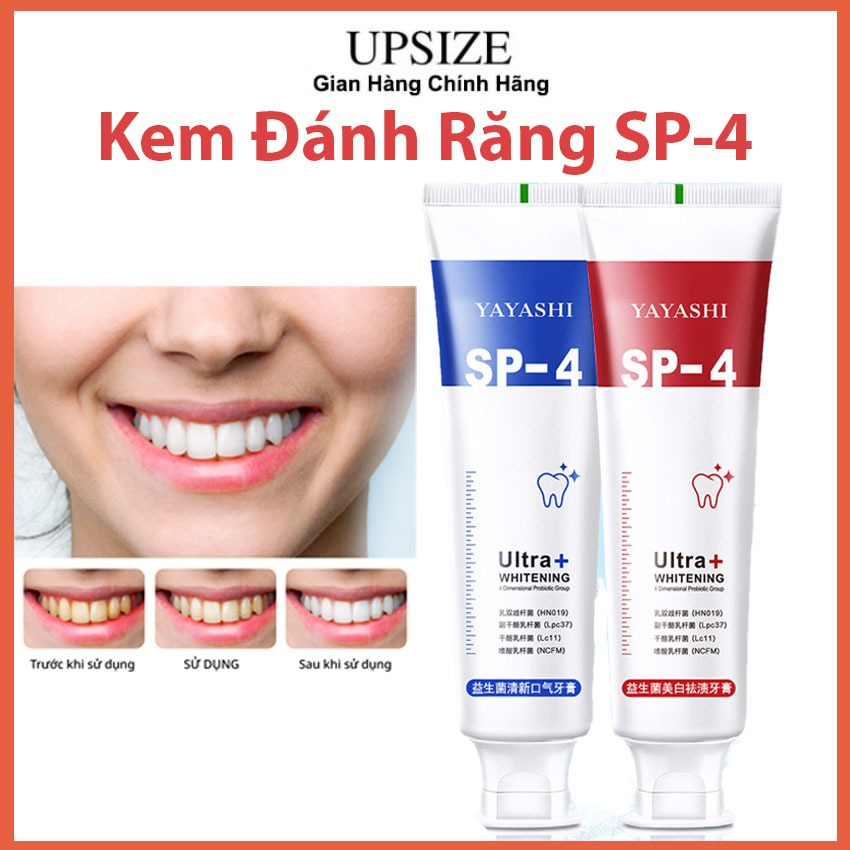 Kem Đánh Răng SP-4 Yayashi Ultra+ Whitening 120g Trắng Sáng, Khử Mùi, Thơm Mát -Upsize
