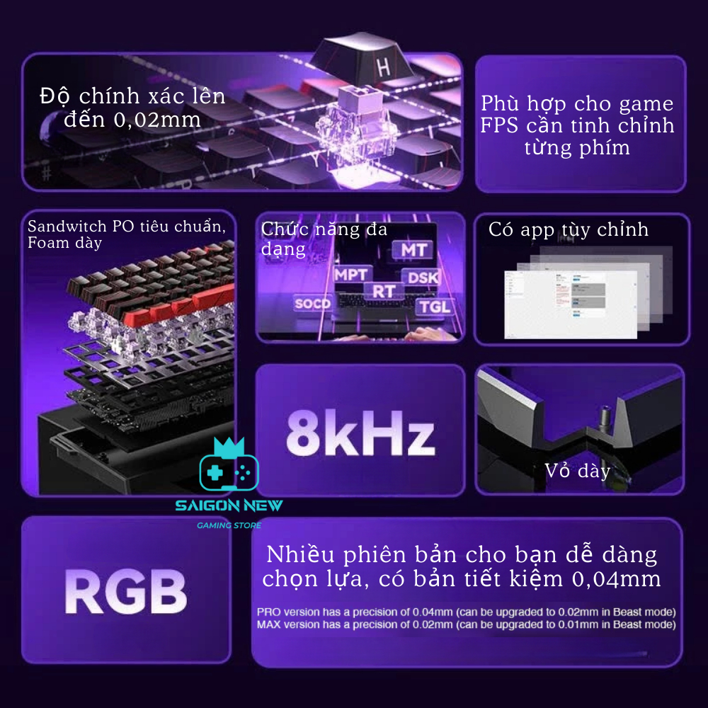 Bàn phím cơ Gaming Aula Win60 / Win68 - Công nghệ Rapid Trigger 0.04, 0,02mm - Có Hotswap - LED RGB | BigBuy360 - bigbuy360.vn