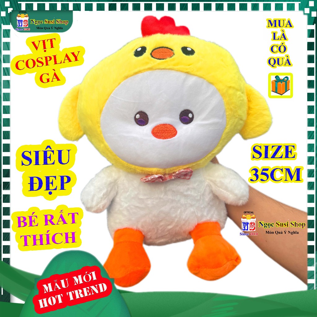 Gấu Bông Thú Nhồi Bông Con Vịt Cosplay Gà Siêu Dễ Thương – Quà Tặng Ý Nghĩa Đồ Chơi Doll Ngọc Susi