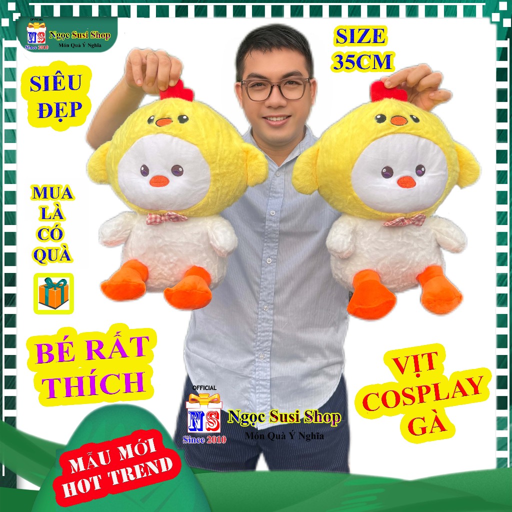 Sắm Ngay Gấu Bông Con Vịt Cosplay Gà – Món Đồ Chơi Đáng Yêu Cho Mọi Lứa Tuổi Quà Tặng Đáng Yêu