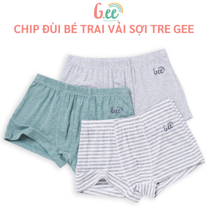  Gee Set 3 quần sịp đùi bé trai mềm mát thoải mái vải sợi tre gỗ sồi phù hợp bé tập mặc size 10-75kg 