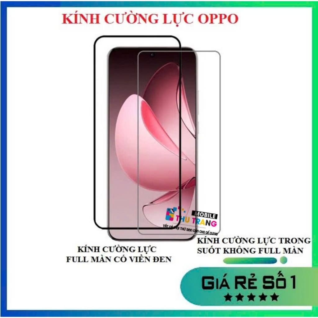 Kính cường lực Oppo Reno 14 Reno 14F Reno 13 Reno 13F full màn hình có viền đen, kính cường lực tron