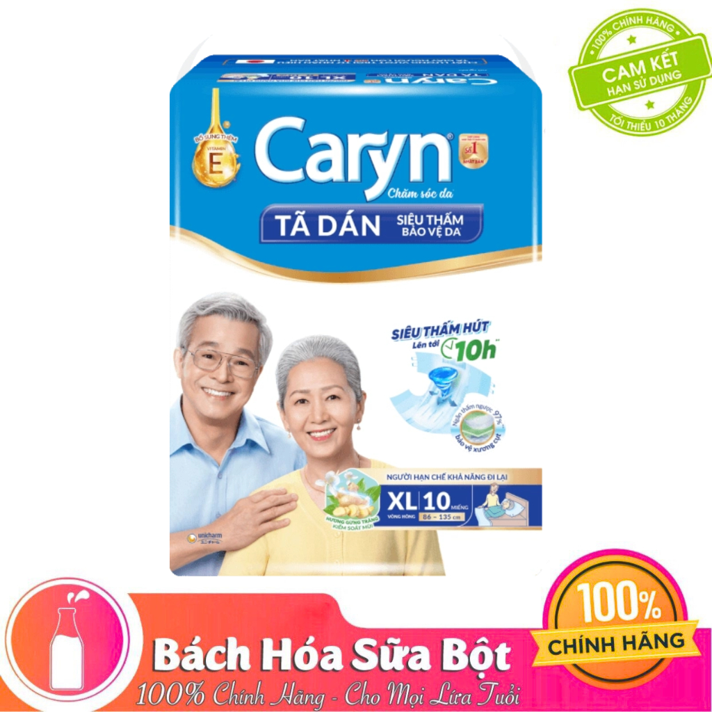 Tã Dán Caryn Siêu Thấm Size M10/ L10/ XL10