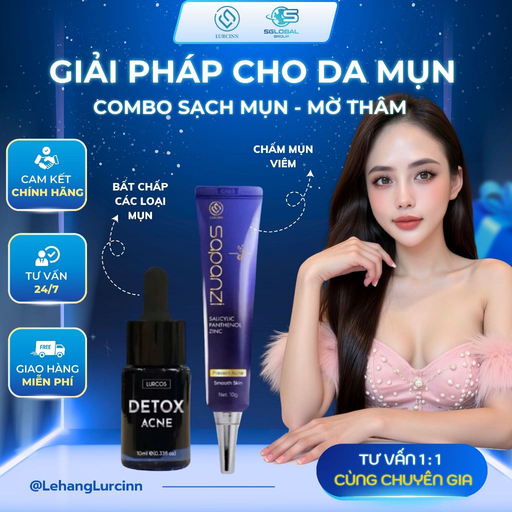 Serum Chăm Sóc Da Mụn, Mờ Thâm LURCINN SAPANZI - DETOX ACNE 10ml