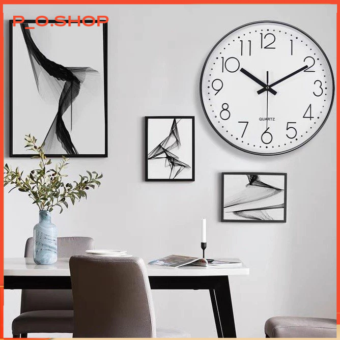 【🔥Rẻ】Đồng hồ treo tường 30cm Phòng khách kim trôi cao cấp