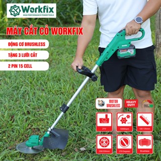 Máy cắt cỏ dùng pin WORKFIX WF-GT1323BL, Động cơ không chổi than, Chân pin phổ thông - Kèm lưỡi cắt