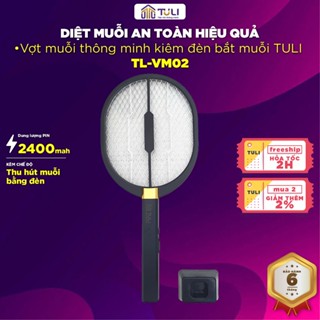 Vợt muỗi thông minh TULI VM02, 2 in 1 kiêm đèn bắt muỗi, 2 chế độ vợt, An toàn, Bảo Hành 6 Tháng