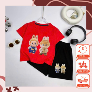 Bộ Đồ Quần Áo Labubu Dành Cho Bé Trai Từ 8 - 45kg Chất Liệu Cotton Mềm Mịn