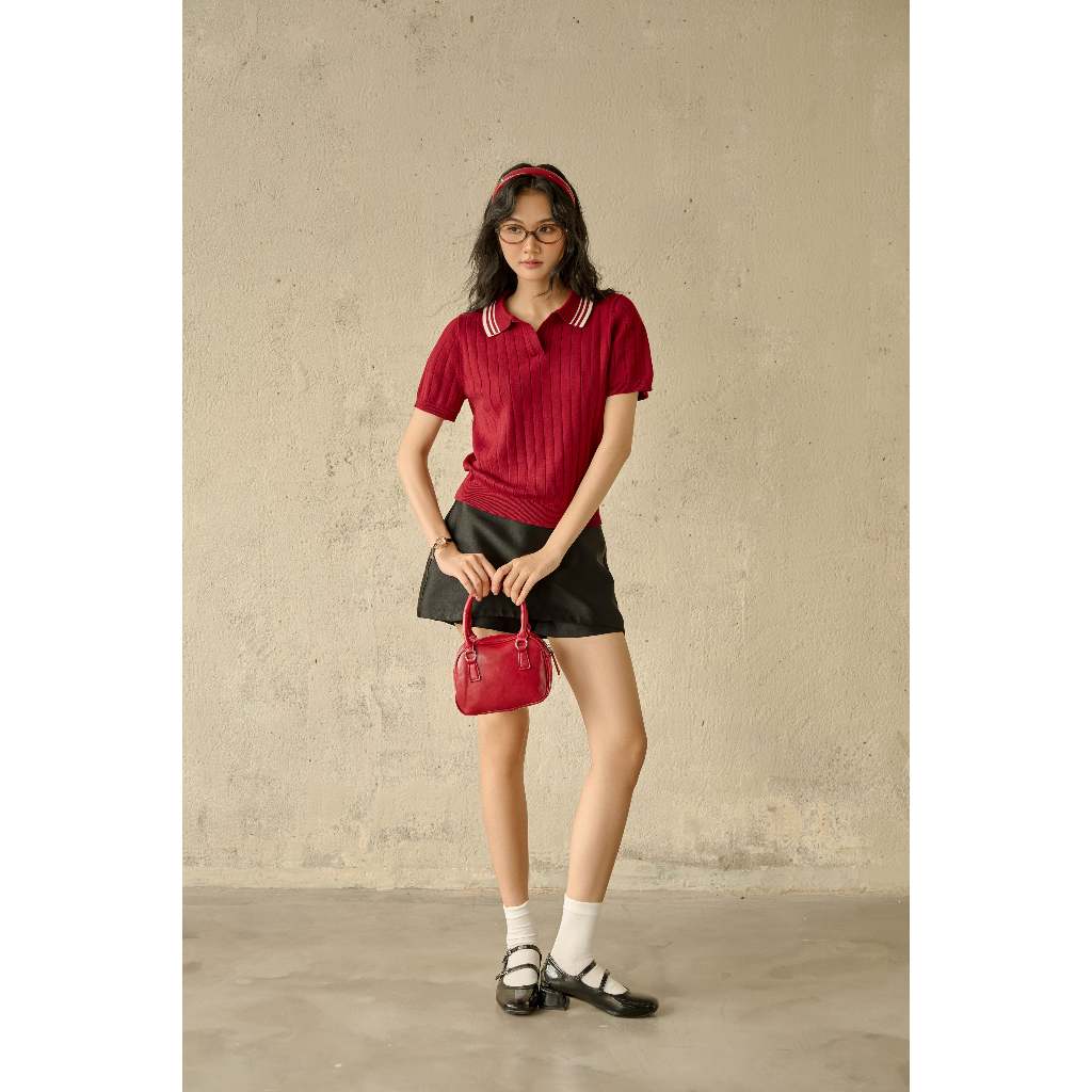 Áo kiểu dệt kim cổ polo phối viền Ivelisse và Loxley nhiều màu trẻ trung phù hợp mọi dịp OLV | BigBuy360 - bigbuy360.vn