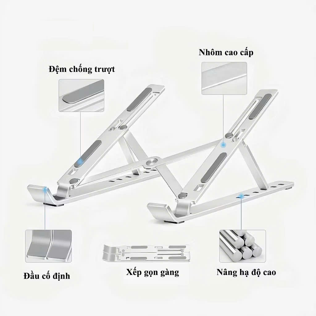 Hợp Kim Nhôm Giá đỡ laptop Đế tản nhiệt laptop gấp gọn điều chỉnh độ cao N3 N8 H5 Kệ tản nhiệt laptop có quạt tản nhiệt | BigBuy360 - bigbuy360.vn