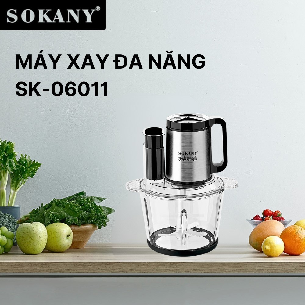 Máy xay đa năng 5in1 SOKANY SK-06011 dung tích 3.5L, màu Đen