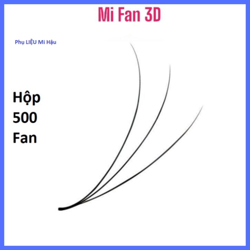 Mi Fan 3D 1h 500 Fan_Mi Fan Sẵn 3D Siêu Đẹp,Cong C- D Fan Xưỡng Bao Đẹp, Chân Keo Nhỏ,Đen,Mềm, Xòe Đ