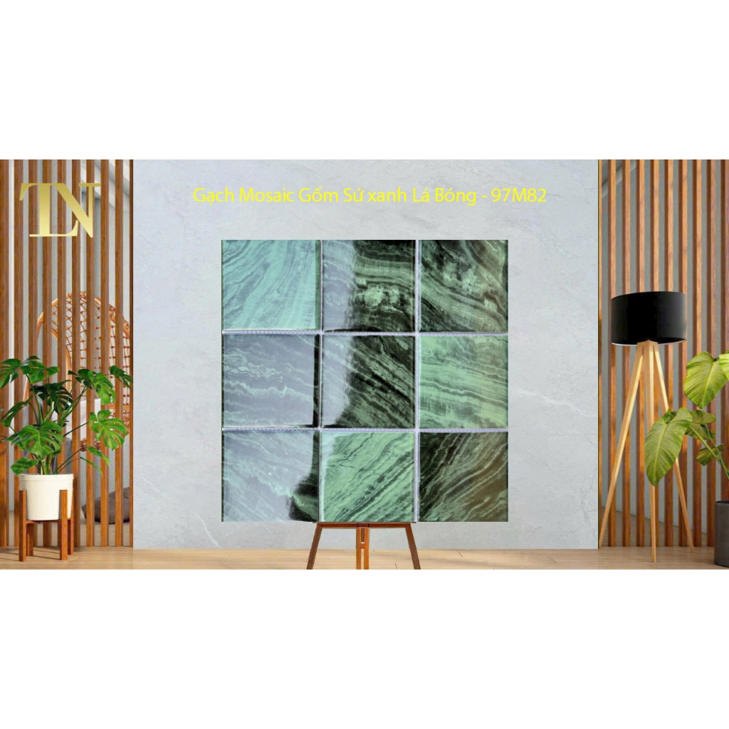 Gạch Mosaic Gốm Sứ xanh Lá Bóng 100x100 - 97M82