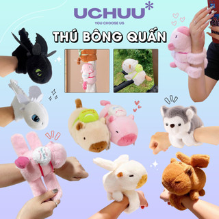  Thú Bông Quấn Tay UCHUU Vòng Đeo Tay Gấu Bông Quấn Cán Vợt Capybara Dây Đeo Slap Snap Dễ Thương 