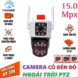  Camera yoosee ngoài trời Ptz Q20D 20.0Mpx xem 2 mắt zoom 12x siêu nét góc rộng chịu mưa nắng 