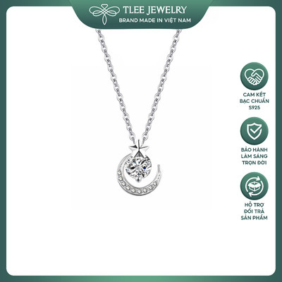 Dây chuyền bạc nữ TLEE trăng sao đính đá Night Sky Moon TLEEJEWELRY D0392