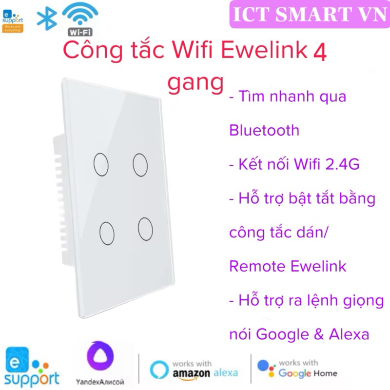 Công tắc điều khiển từ xa wifi 3G 4G Ewelink cảm ứng cao cấp
