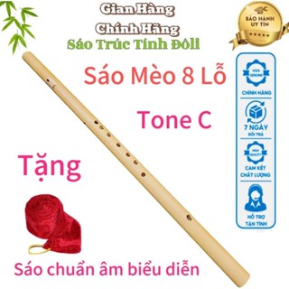 Sáo Mèo Nam nứa - Sáo mèo tone C 8 lỗ  Chuẩn Biểu Diễn | Tặng  kèm Túi nhung