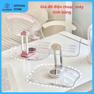 Giá đỡ điện thoại máy tính bảng ZH XIAOKE, Kệ để ipad, taplet để bàn Acrylic chân xoay 360 độ gấp gọn tiện lợi