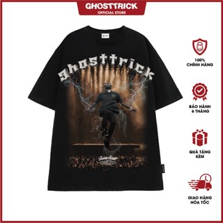 Áo thun local brand unisex GHOST TRICK I CAN FLY / TRAVIS SCOTT tay lỡ màu đen - Hàng chính hãng