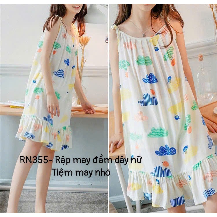 RN355_Rập giấy may đầm dây nữ