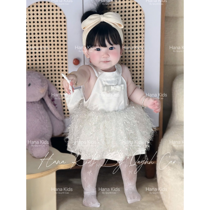 [HÀNG CHÍNH CHỦ LOẠI 1] VÁY ĐẦM CỔ YẾM GẤM PHỐI LÔNG MỀM MẠI CAO CẤP PHONG TÂY BAN NHA LOLITA CHO BÉ