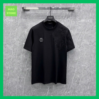 Áo Phông Nam Nữ Premium Cotton Thêu Logo Philipp Plein Da Tag Sắt Phối Hình Mặt Hổ Vằn Ngực Dành Cho Anh Em Đi Chơi 2025