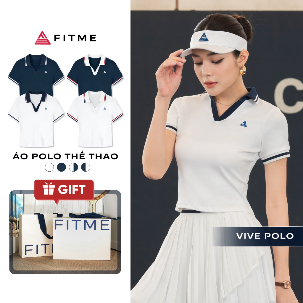 Áo polo tennis pickleball nữ Fitme VIVE ES chất liệu thoáng khí kháng khuẩn chống mùi APSP01 | BigBuy360 - bigbuy360.vn